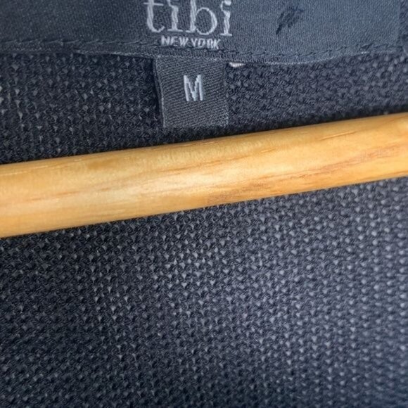 Tibi Black White Sweater Dress M Colorblock Knit Short Sleeve Mod Fall Style - Picture 6 of 7